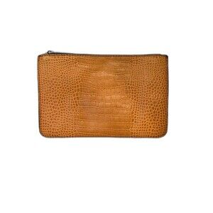 Parfois Clutch/Purse Wallet/Organizer,  Orange Alligator Look Zipper Close